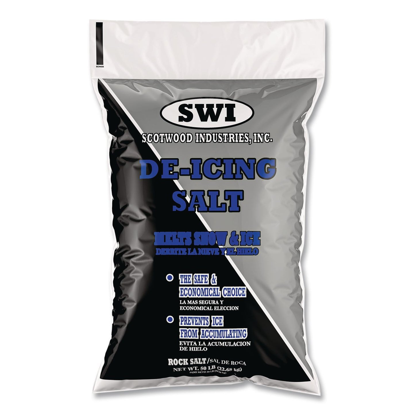 Scotwood Industries Rock Salt De-Icing Salt, 50 lbs Bag, 50/Pallet (SCWSWO50BRPLT)