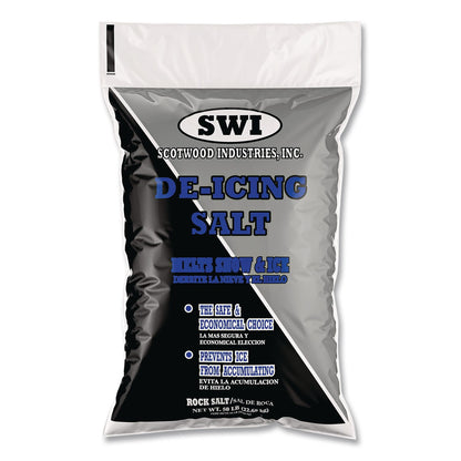Scotwood Industries Rock Salt De-Icing Salt, 50 lbs Bag, 50/Pallet (SCWSWO50BRPLT)