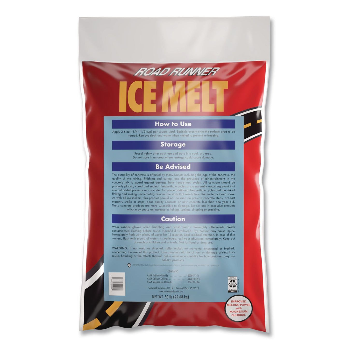 Scotwood Industries Road Runner Ice Melt, 50 lbs Bag, 50/Pallet (SCW50BRRPLT)
