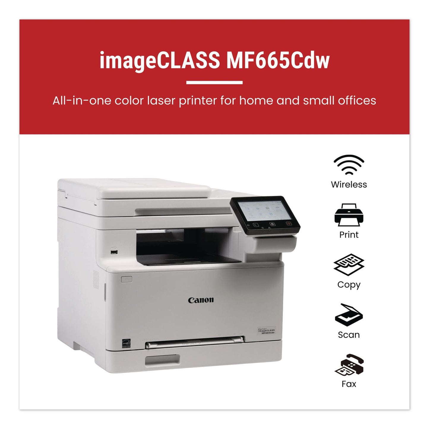 Canon® imageCLASS MF665Cdw Wireless Multifunction Laser Printer, Copy/Fax/Print/Scan (CNM6928C005)
