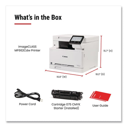 Canon® imageCLASS MF662Cdw Wireless Multifunction Laser Printer, Copy/Print/Scan (CNM6928C016)