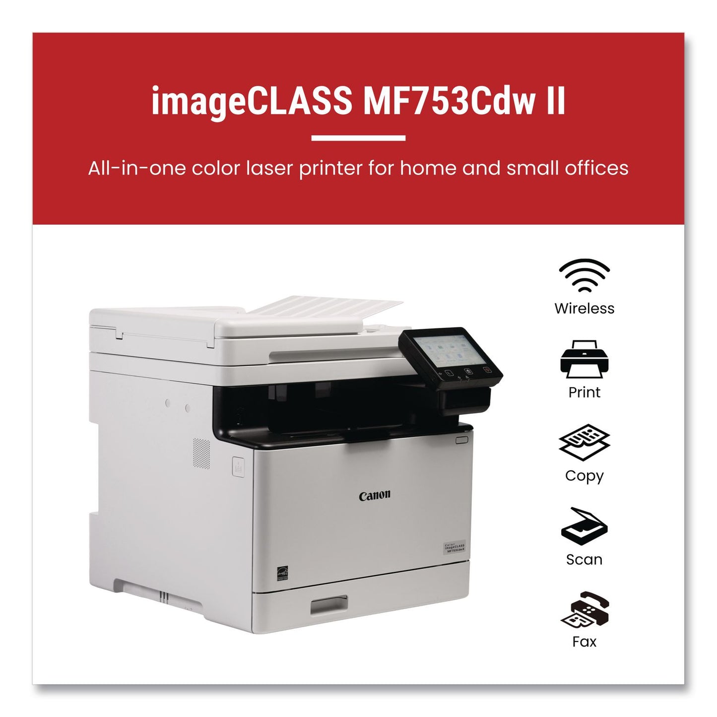 Canon® imageCLASS MF753Cdw II, Wireless Multifunction Laser Printer, Copy/Fax/Print/Scan (CNM7185C011)