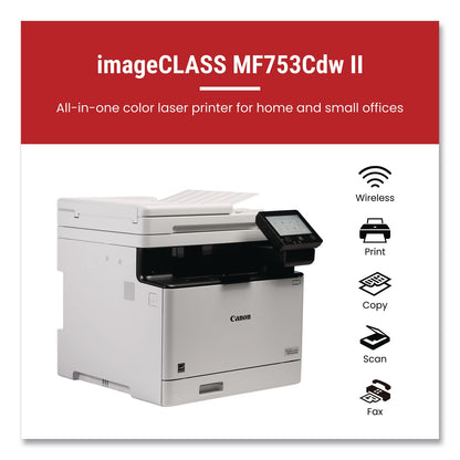 Canon® imageCLASS MF753Cdw II, Wireless Multifunction Laser Printer, Copy/Fax/Print/Scan (CNM7185C011)