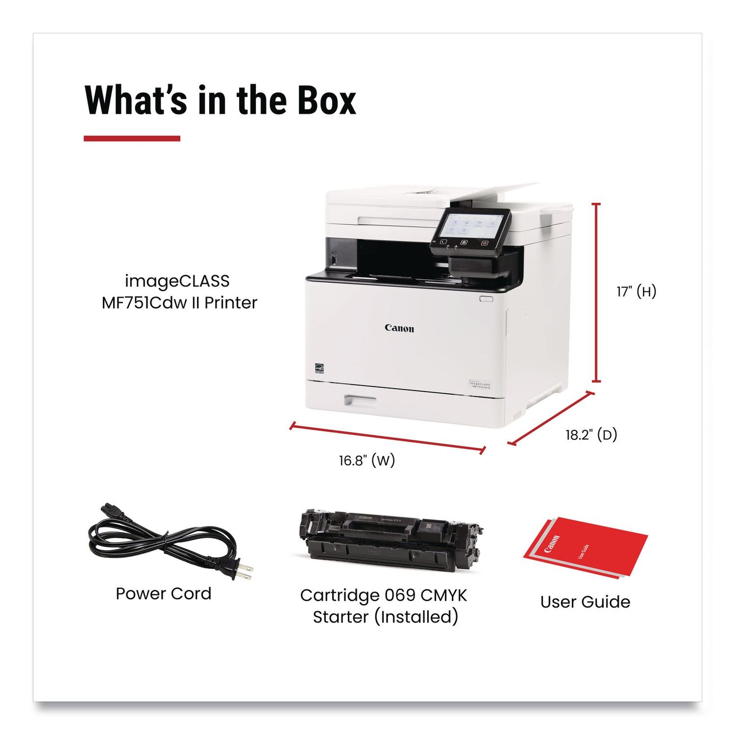 Canon® imageCLASS MF751Cdw II, Wireless Multifunction Laser Printer, Copy/Print/Scan (CNM7185C016)