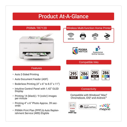 Canon® PIXMA TR7120 Inkjet Printer, Copy/Print/Scan (CNM7178C002)