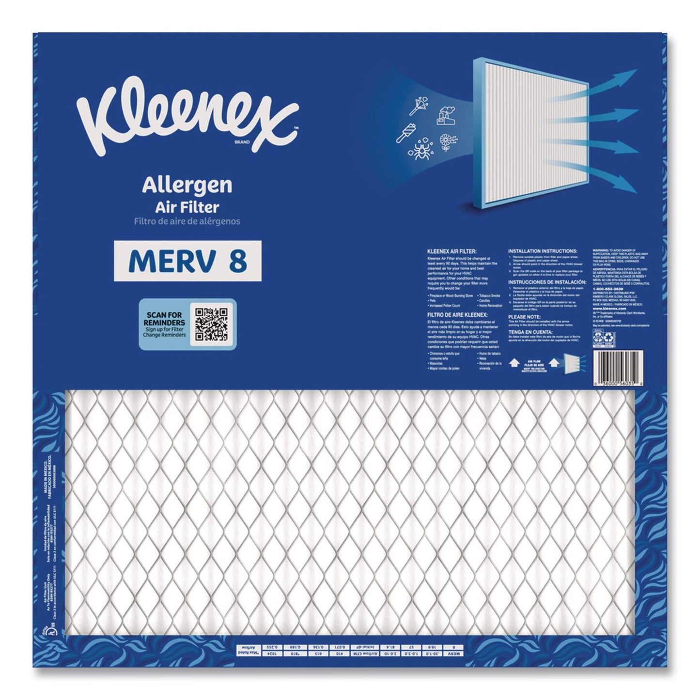 Kleenex® Allergen Air Filter MERV 8, 20 x 20, 6/Carton (KCM56035)