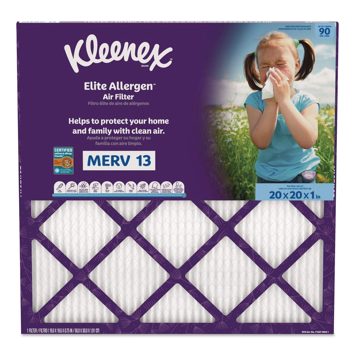 Kleenex® Elite Allergen Air Filter, MERV 13, 20 x 20, 6/Carton (KCM56074)