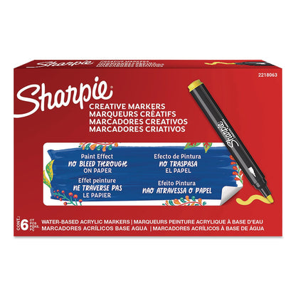Sharpie® Creative Markers, Bullet Tip, Yellow, 6/Pack (SAN2218063)