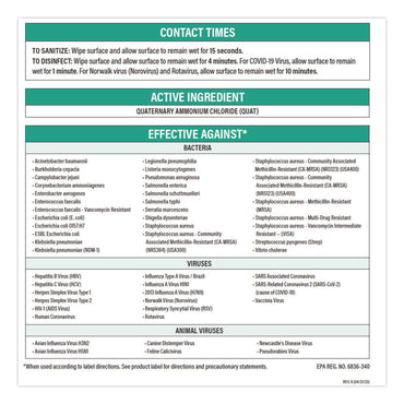 Carlisle WipesPlus Disinfecting Surface Wipes, 1-Ply, 7 x 8, Lemon Scent, White (CFS37701EA)