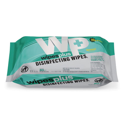 Carlisle WipesPlus Disinfecting Surface Wipes, 1-Ply, 7 x 8, Lemon Scent, White (CFS37701EA)