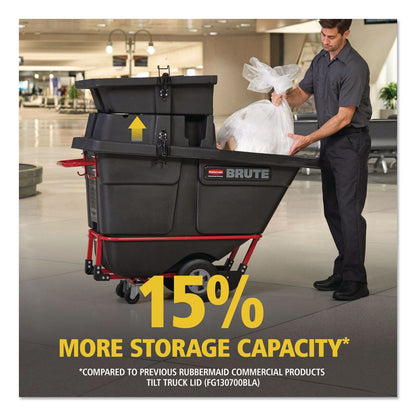 Rubbermaid® Commercial BRUTE Rotomolded Tilt Truck Lid, 28.85 x 57.10 x 9.7, Black (RCP2221456)