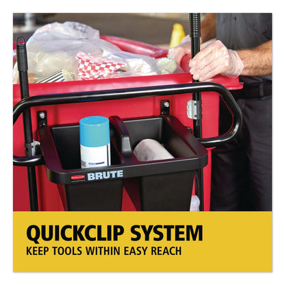 Rubbermaid® Commercial BRUTE Ergonomic Rotomolded Tilt Truck Handle and Caddy, 25.45 x 12.82 x 15, Black (RCP2221459)
