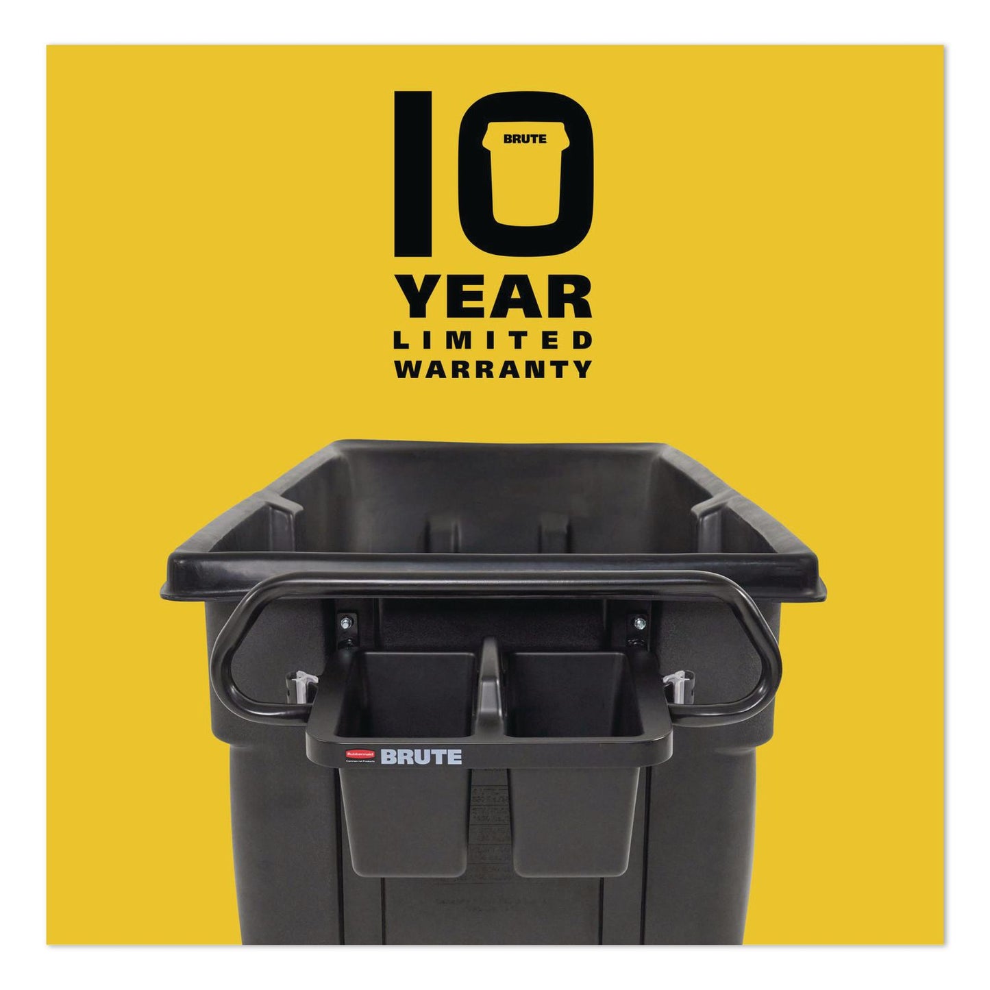 Rubbermaid® Commercial BRUTE Ergonomic Rotomolded Tilt Truck Handle and Caddy, 25.45 x 12.82 x 15, Black (RCP2221459)