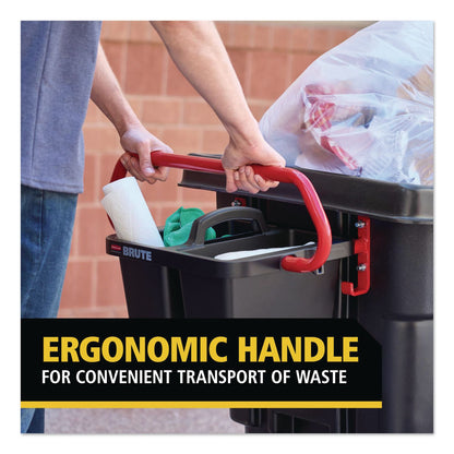 Rubbermaid® Commercial BRUTE Ergonomic Rotomolded Tilt Truck Handle and Caddy, 25.45 x 25.45 x 15, Red/Black (RCP2229066)