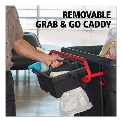 Rubbermaid® Commercial BRUTE Ergonomic Rotomolded Tilt Truck Handle and Caddy, 25.45 x 25.45 x 15, Red/Black (RCP2229066)