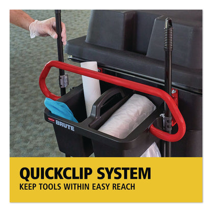 Rubbermaid® Commercial BRUTE Ergonomic Rotomolded Tilt Truck Handle and Caddy, 25.45 x 25.45 x 15, Red/Black (RCP2229066)