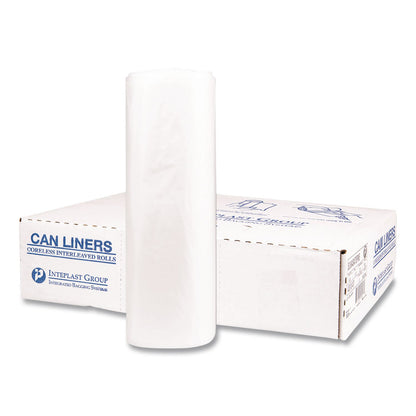 Inteplast Group Institutional Low-Density Can Liners, 45 gal, 1.15 mil, 40" x 46", Natural, Interleaved Roll, 20 Bags/Roll, 5 Rolls/Carton (IBSSLW4046SPNS)