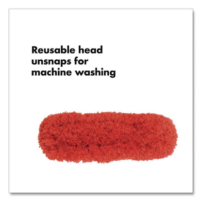 OXO Good Grips Microfiber Duster, 4" x 12" Orange Duster Head, 6" Black Handle (OXO1335180)