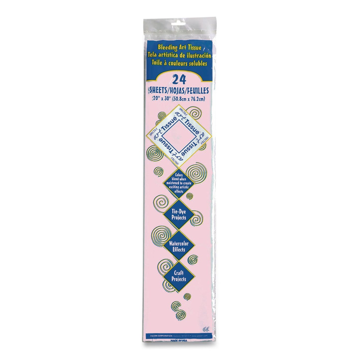 Pacon® Spectra Art Tissue, 23 lb Tissue Weight, 20 x 30, Baby Pink, 24/Pack (PACP0059042)