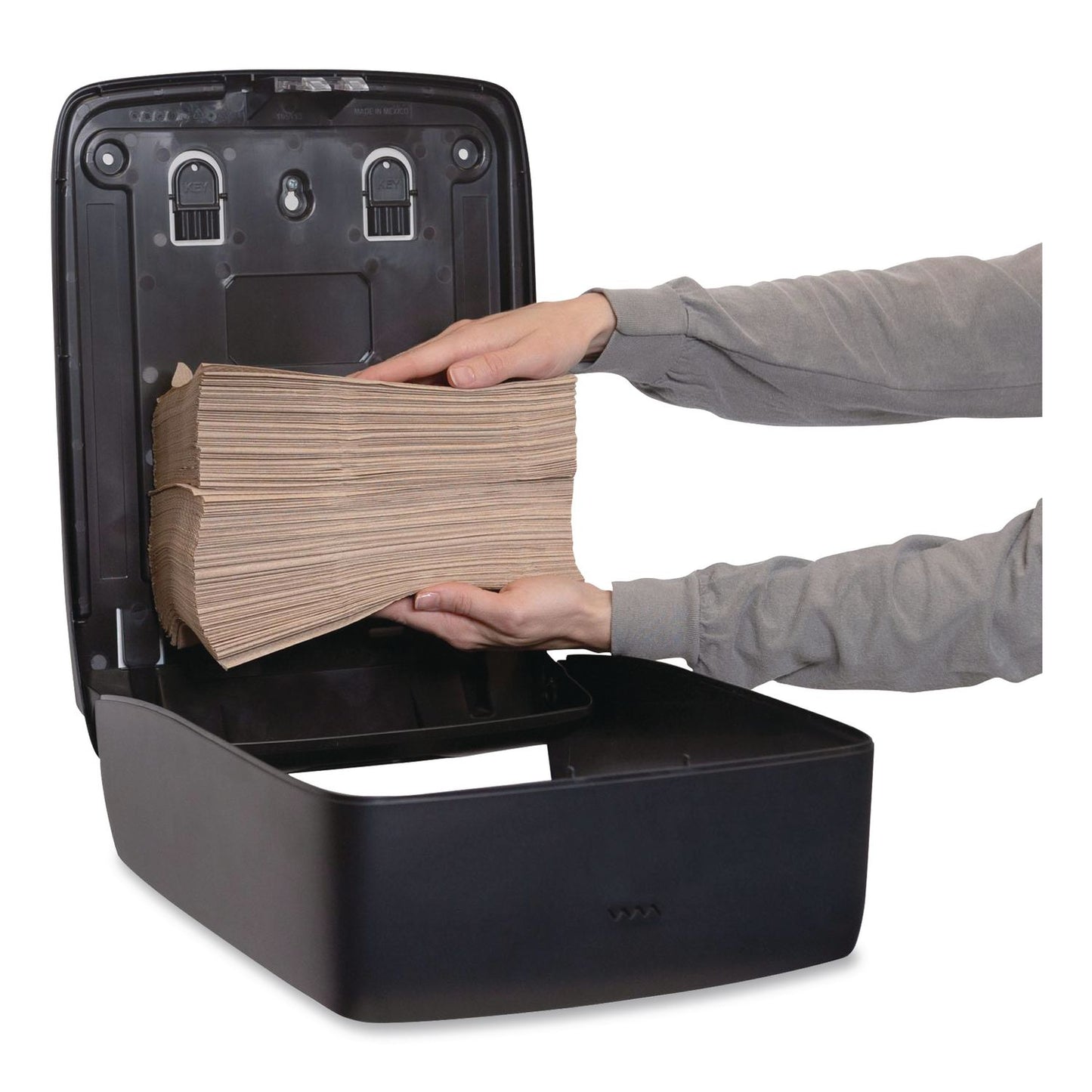 GEN Folded Towel Dispenser, 11.96 x 5.21 x 16.08, Black (GEN1608B)