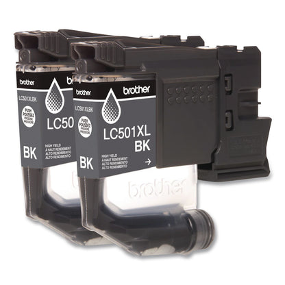 Brother LC501XL2PKS High-Yield Ink, 500 Page-Yield, Black, 2/Pack (BRTLC501XL2PKS)