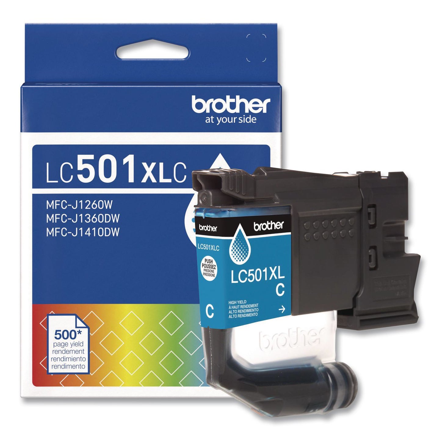 Brother LC501XLCS High-Yield Ink, 500 Page-Yield, Cyan (BRTLC501XLCS)