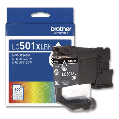 Brother LC501XLBKS High-Yield Ink, 500 Page-Yield, Black (BRTLC501XLBKS)