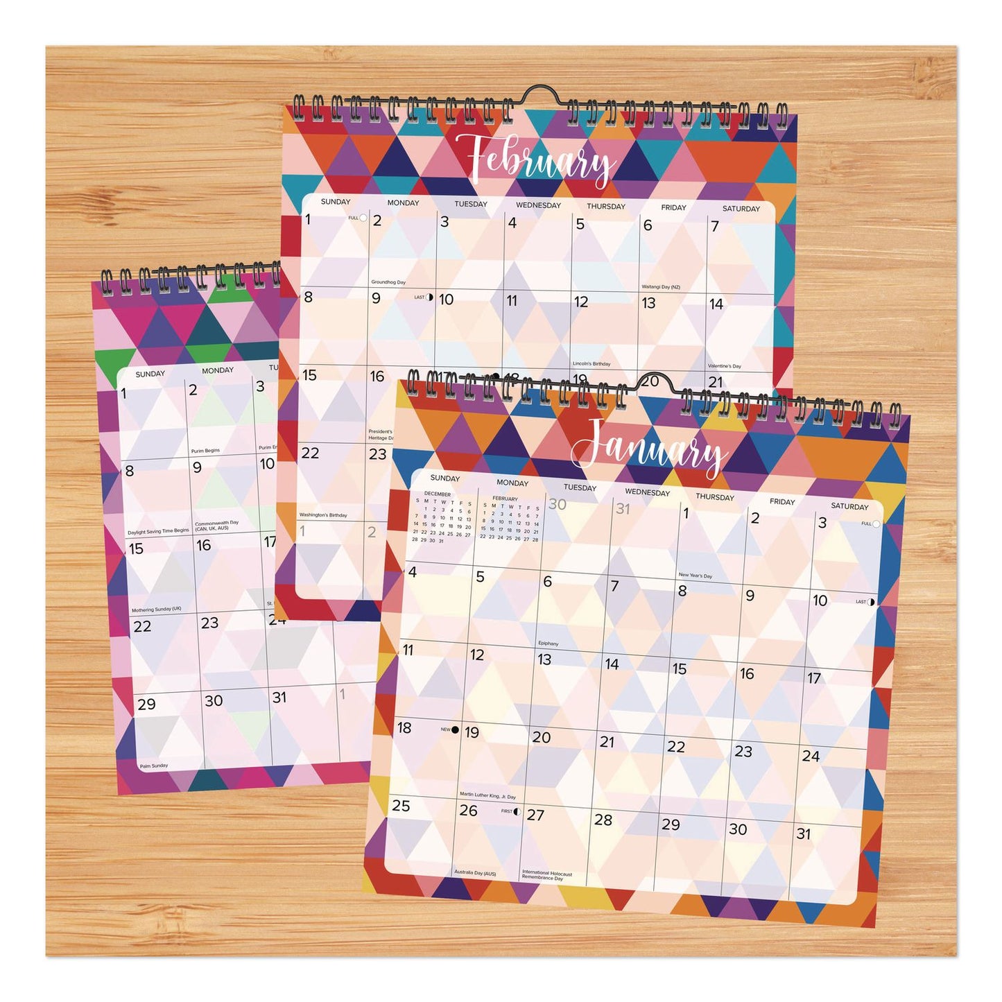 Willow Creek Press Geometric 2026 Spiral Wall Calendar, Geometric Artwork, 12 x 12, Multicolor Sheets, 12-Month (Jan to Dec): 2026 (WPR54734)