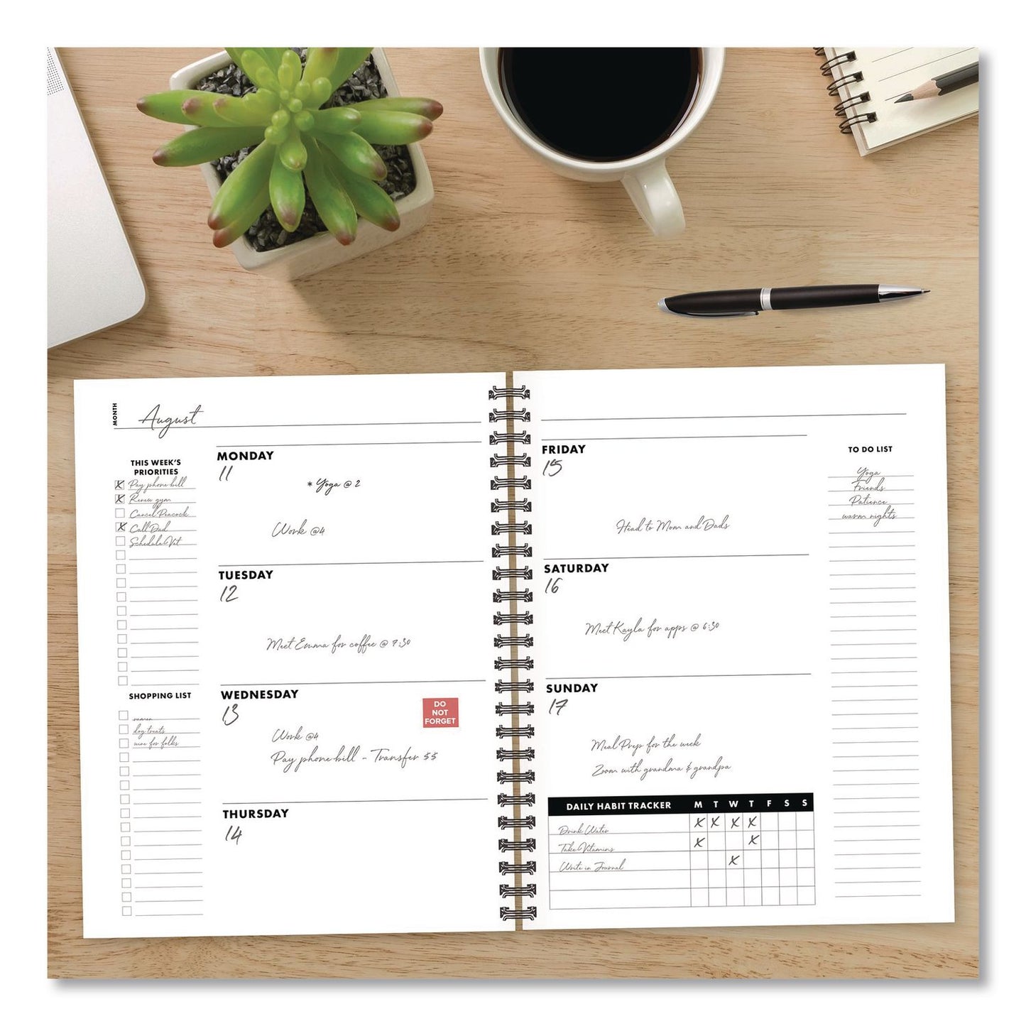 Willow Creek Press Charcoal Gray Undated Monthly Planner, 11 x 8.5, Charcoal Gray, Undated (WPR49167)