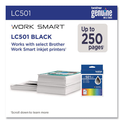 Brother LC501BKS Ink, 250 Page-Yield, Black (BRTLC501BKS)