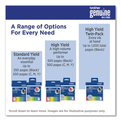 Brother LC501BKS Ink, 250 Page-Yield, Black (BRTLC501BKS)