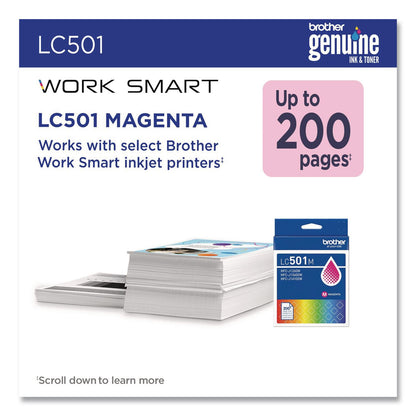 Brother LC501MS Ink, 200 Page-Yield, Magenta (BRTLC501MS)