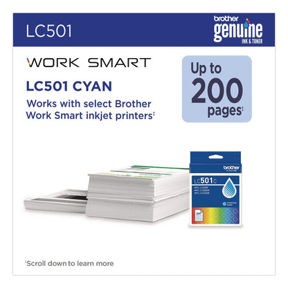 Brother LC501CS Ink, 200 Page-Yield, Cyan (BRTLC501CS)