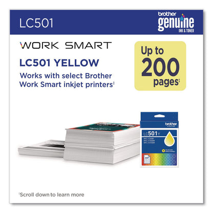 Brother LC501YS Ink, 200 Page-Yield, Yellow (BRTLC501YS)