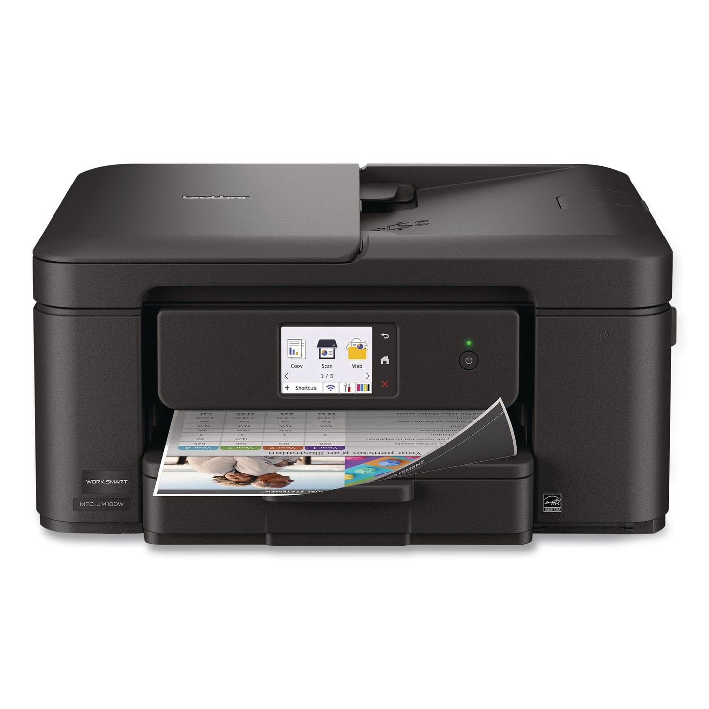 Brother MFCJ1410DW Work Smart 1410 Wireless Color Inkjet AIO Printer, Copy/Print/Scan (BRTMFCJ1410DW)