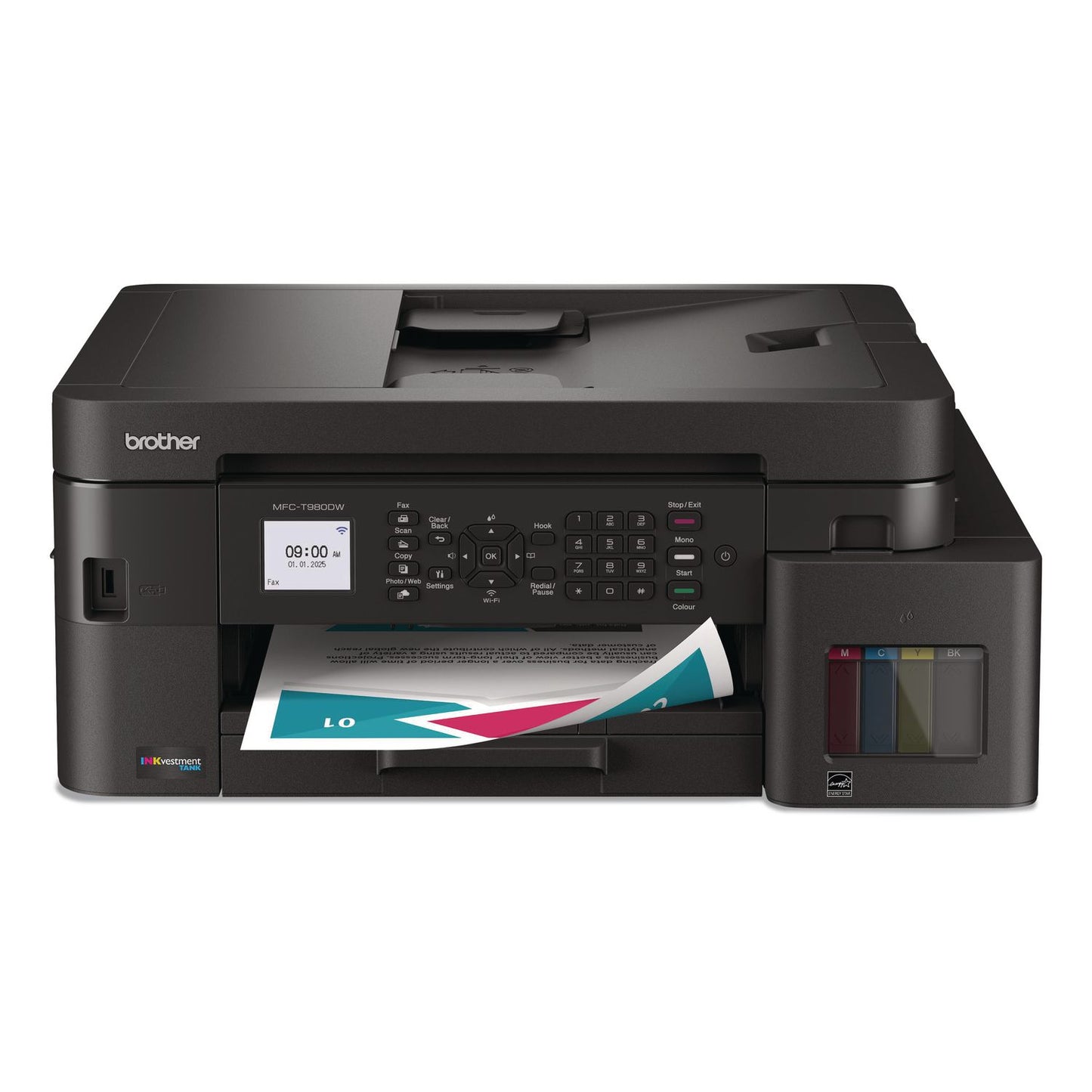 Brother MFCT980DW INKvestment Tank 980 Wireless and Ethernet Color Inkjet All-in-One Printer, Copy/Fax/Print/Scan (BRTMFCT980DW)