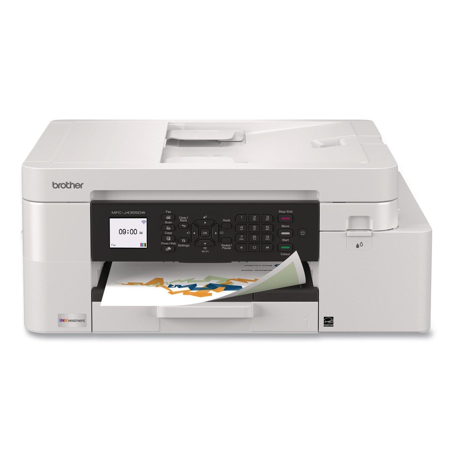 Brother MFCJ4355DW INKvestment 4355 Wireless Color Inkjet AIO Printer, Copy/Fax/Print/Scan (BRTMFCJ4355DW)