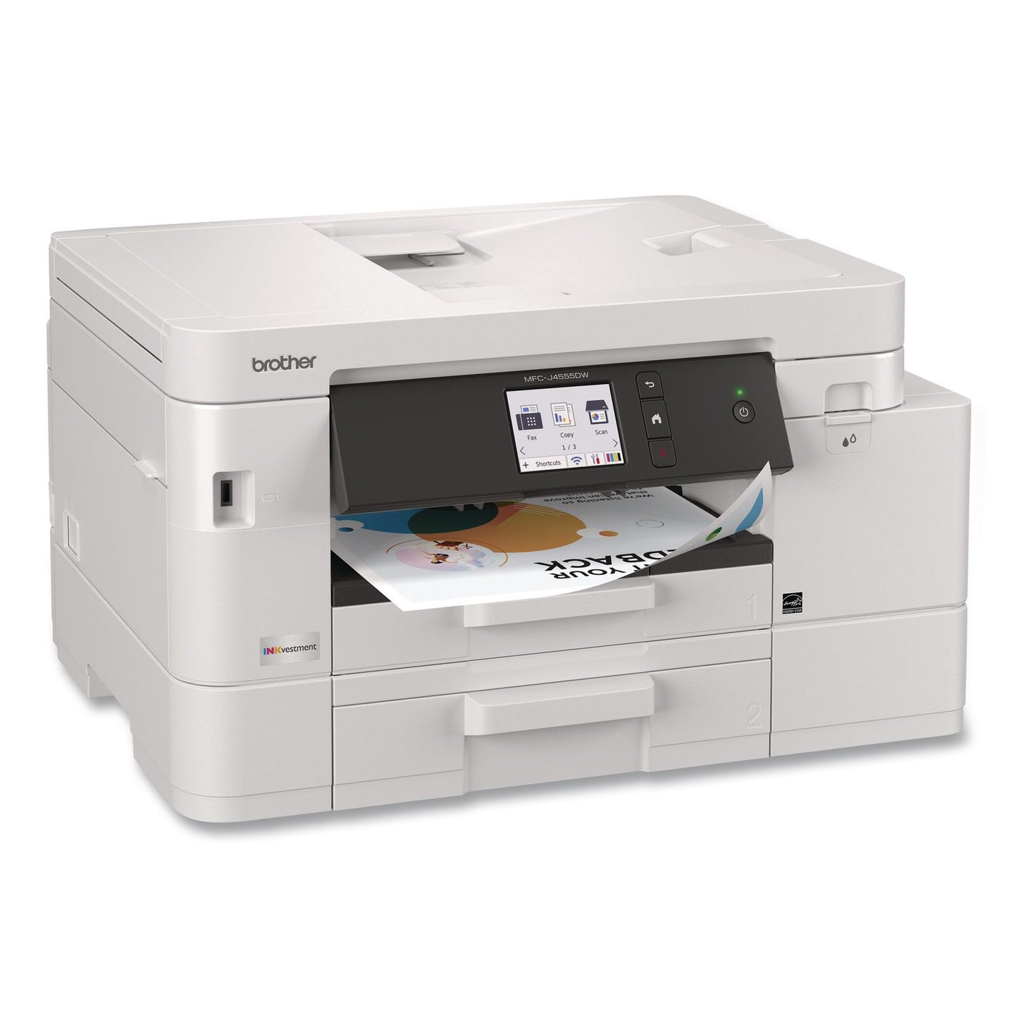 Brother MFCJ4555DW INKvestment 4555 Wireless Color Inkjet All-in-One Printer, Copy/Fax/Print/Scan (BRTMFCJ4555DW)