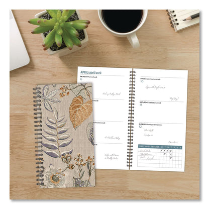 Willow Creek Press Organic Tapestry Small Weekly/Monthly Spiral Planner, 6.5 x 3.5, Multicolor Cover, 12-Month (Jan to Dec): 2026 (WPR57353)