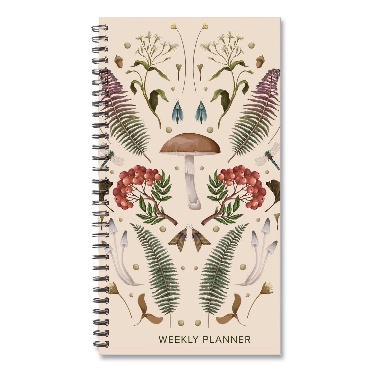 Willow Creek Press Woodland Mushroom Softcover Weekly/Monthly Spiral Planner, 6.5 x 3.5, Multicolor Cover, 12-Month (Jan to Dec): 2026 (WPR57360)