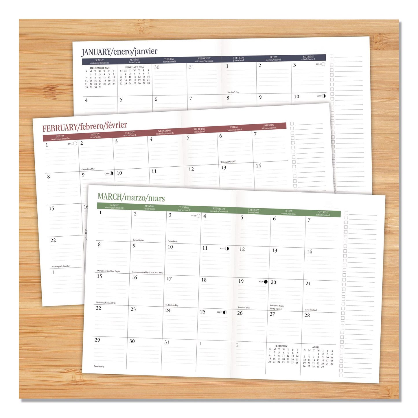 Willow Creek Press Floral Moon Monthly Planner, 9.5 x 7.5, Black Cover, 12-Month (Jan to Dec): 2026 (WPR57551)