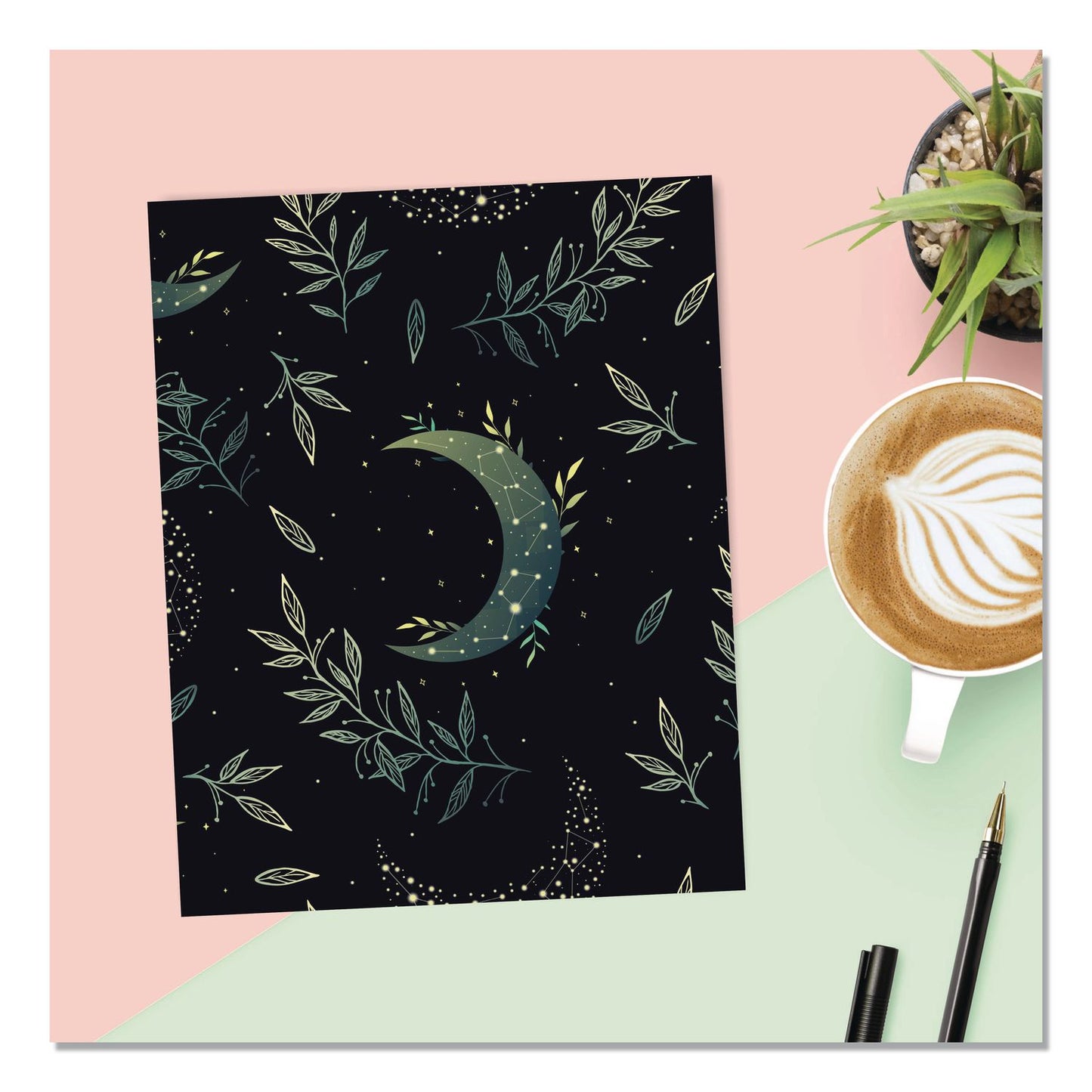 Willow Creek Press Floral Moon Monthly Planner, 9.5 x 7.5, Black Cover, 12-Month (Jan to Dec): 2026 (WPR57551)