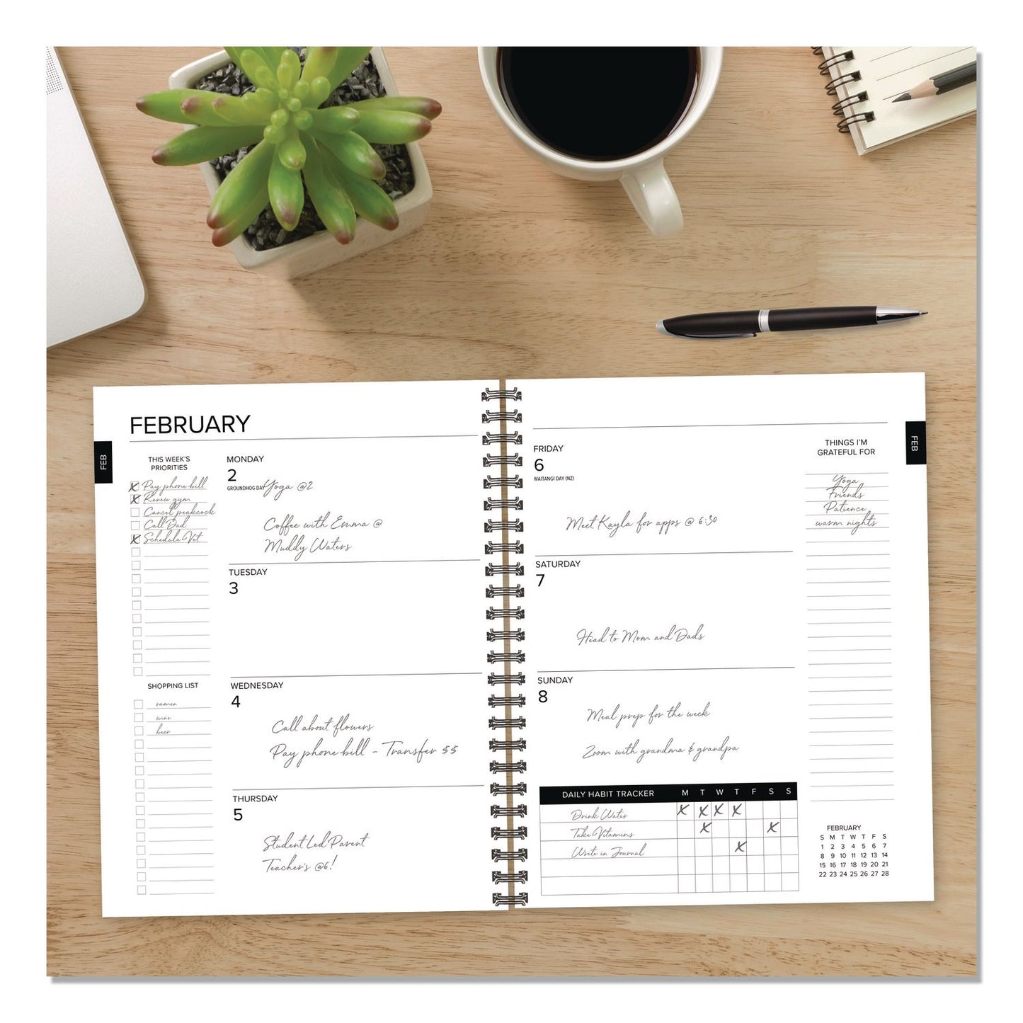 Willow Creek Press Basic Blue Weekly/Monthly Planner, 8.5 x 6.5, Blue Cover, 12-Month (Jan to Dec): 2026 (WPR57834)