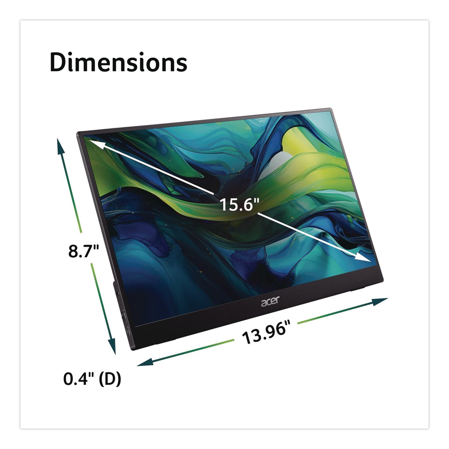 Acer PM161Q FHD LED Portable Business Monitor, 15.6" Widescreen, IPS Panel, 1920 Pixels x 1080 Pixels (ACOPM161QBBMIUU)