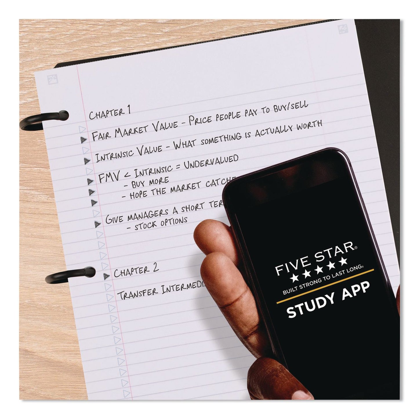 Five Star® FLEX Notebinder, 1" TechLock Rings, 3-Subject, Medium/College Rule, Randomly Assorted Cover Colors, (120) 11 x 8.5 Sheets (ACC08126)