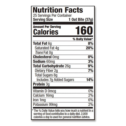 Bobo's Oatmeal Bites, Peanut Butter Chocolate Chip, 1.3 oz Individually Wrapped, 25/Box (BBO00213)