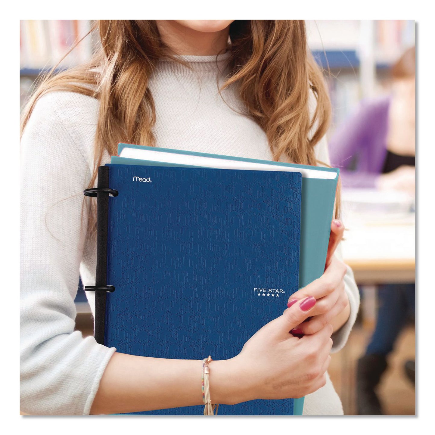 Five Star® FLEX Notebinder, 1" TechLock Rings, 3-Subject, Medium/College Rule, Randomly Assorted Cover Colors, (120) 11 x 8.5 Sheets (ACC08126)