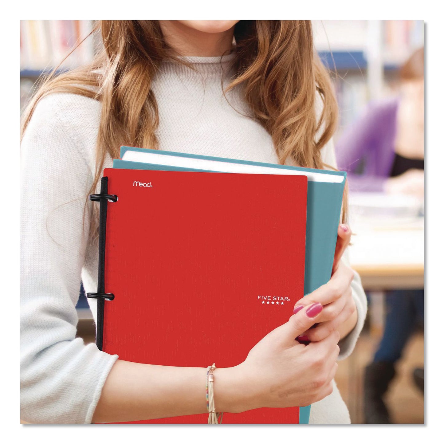 Five Star® FLEX Notebinder, 1/2" TechLock Rings, 1-Subject, Medium/College Rule, Randomly Assorted Cover Colors, (80) 11 x 8.5 Sheets (ACC08120)