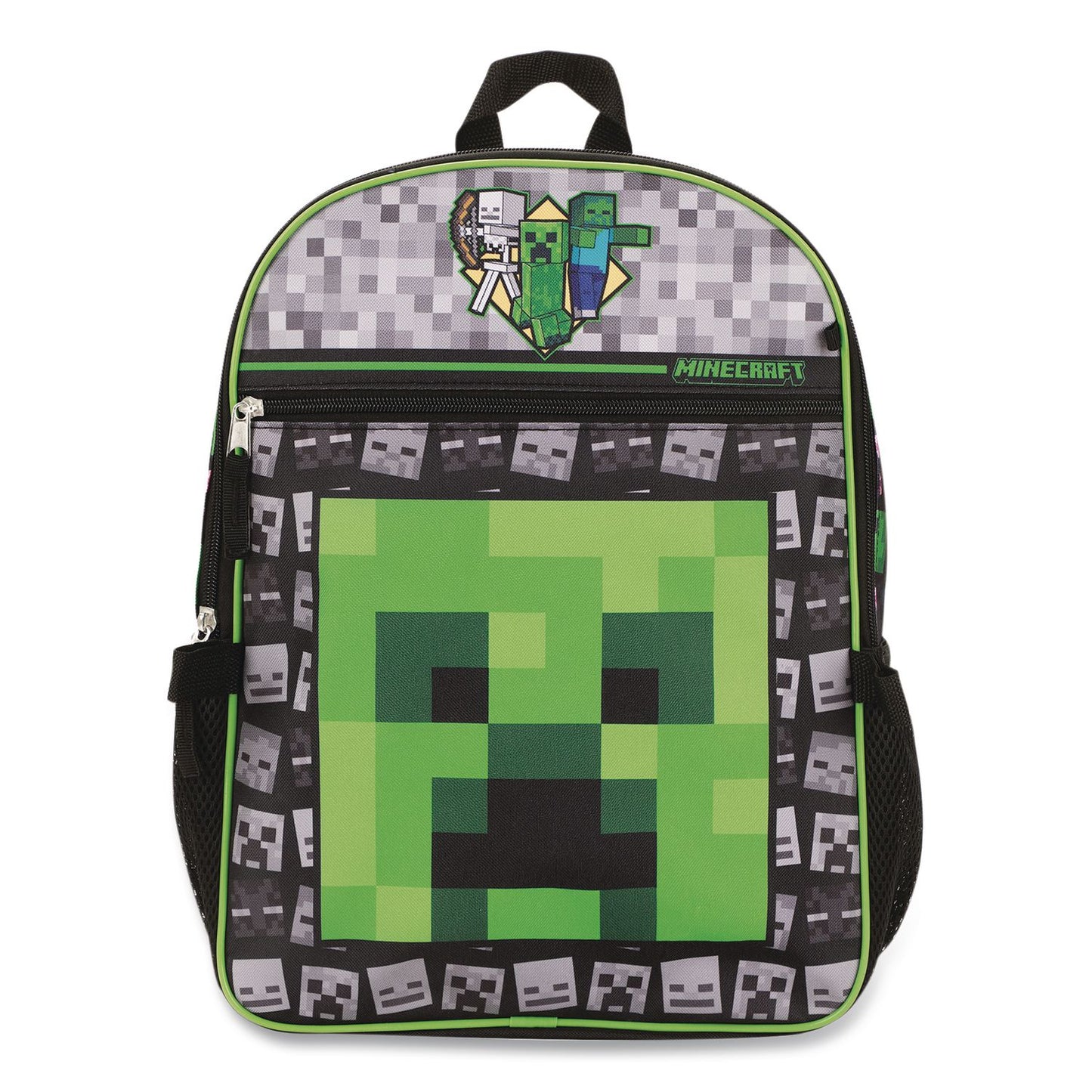 Bioworld® Minecraft 5-Piece Backpack Set, Green/Gray/Black (BWRB1Y7UR9MNCSB)