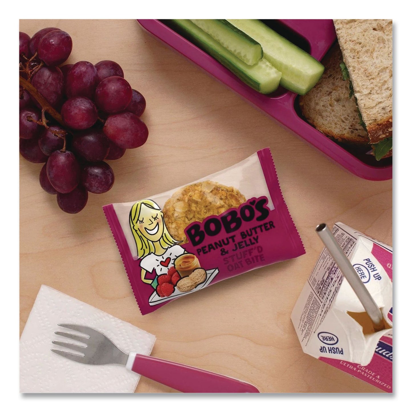 Bobo's Stuff'd Oatmeal Bites, Peanut Butter and Jelly, 1.3 oz Individually Wrapped, 25/Box (BBO00216)
